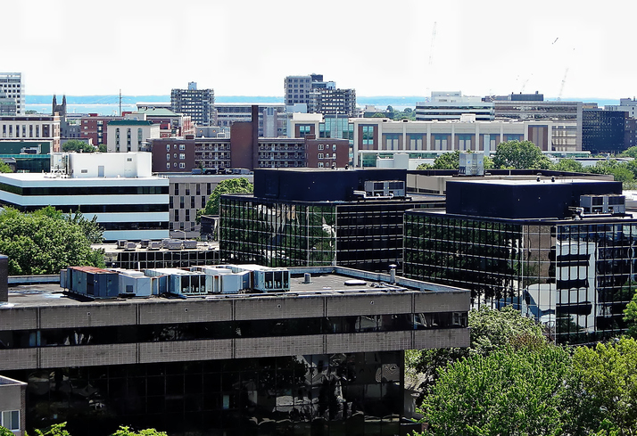Aerial of Stamford, CT